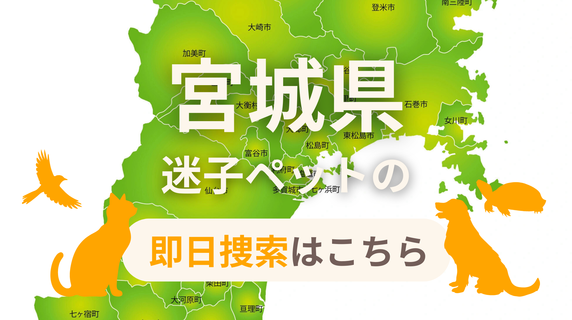 宮城県 迷子ペットの即日捜索 ご利用ガイド