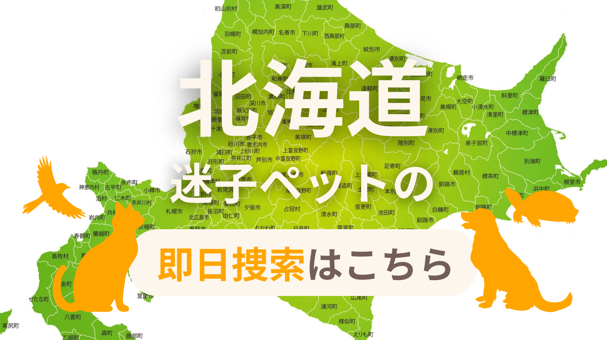 北海道 迷子ペットの即日捜索 ご利用ガイド