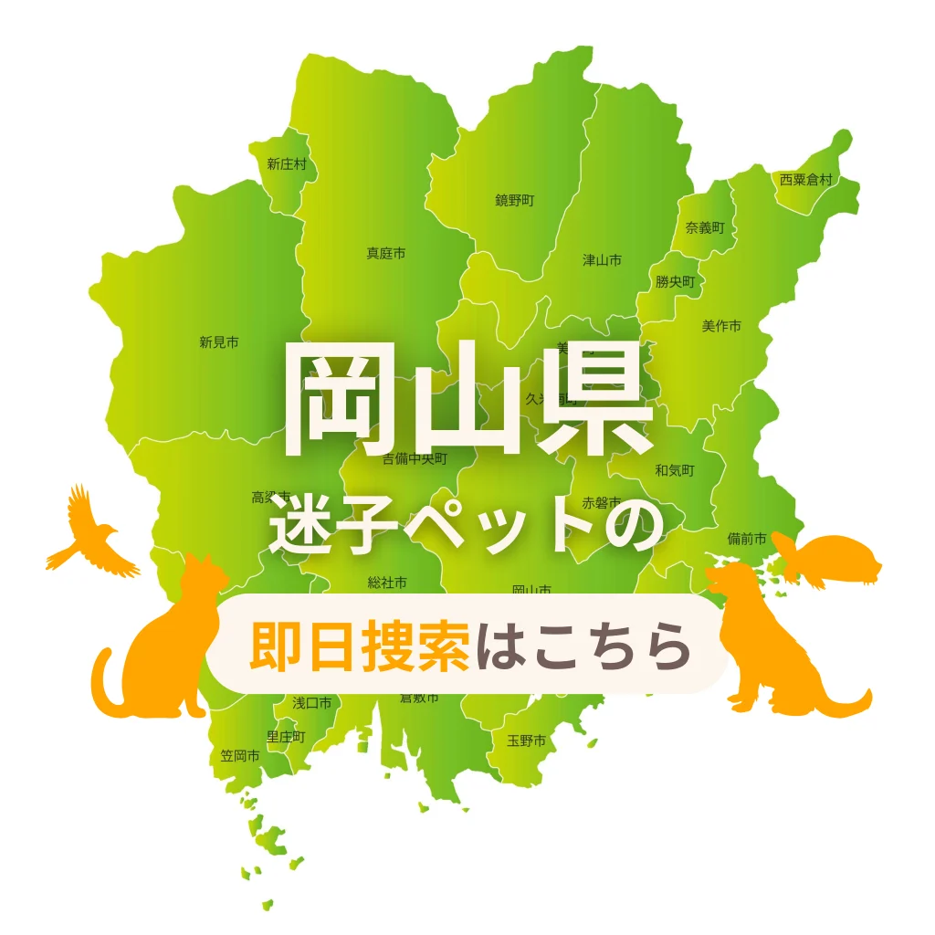 岡山県 迷子ペットの即日捜索 ご利用ガイド