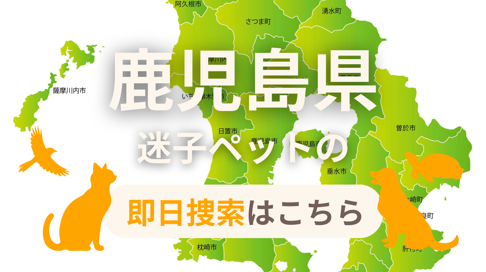 鹿児島県 迷子ペットの即日捜索 ご利用ガイド