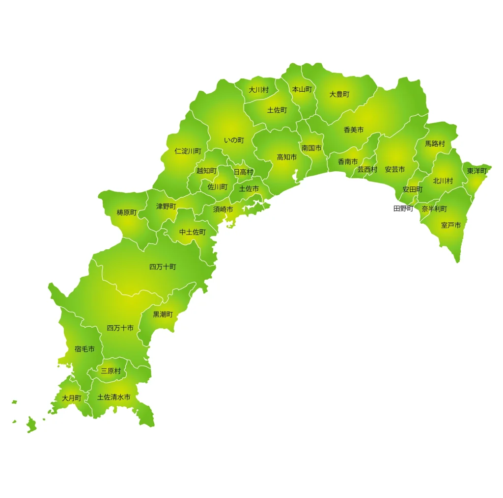 高知県の全域地図