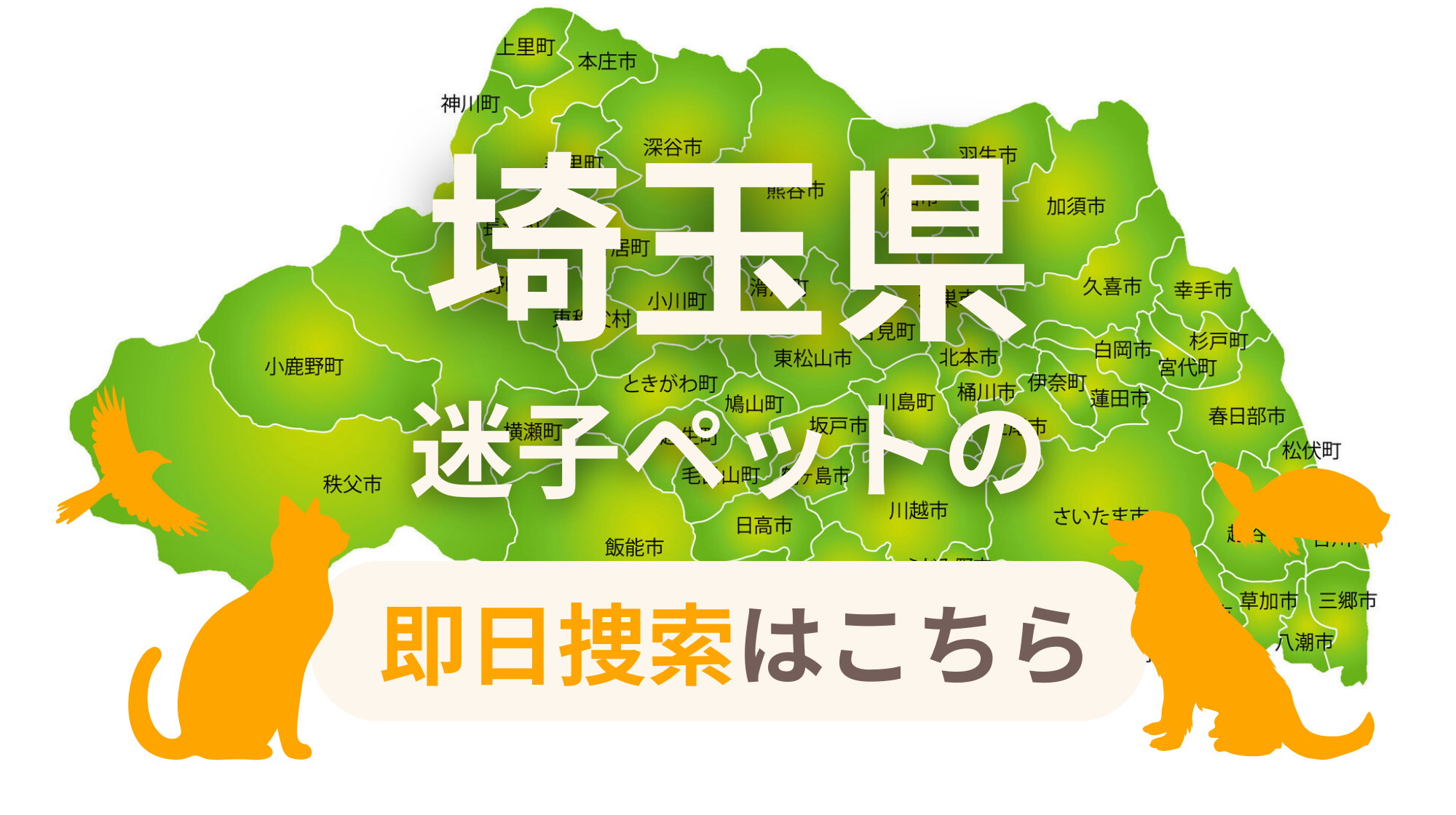 埼玉県 迷子ペットの即日捜索 ご利用ガイド