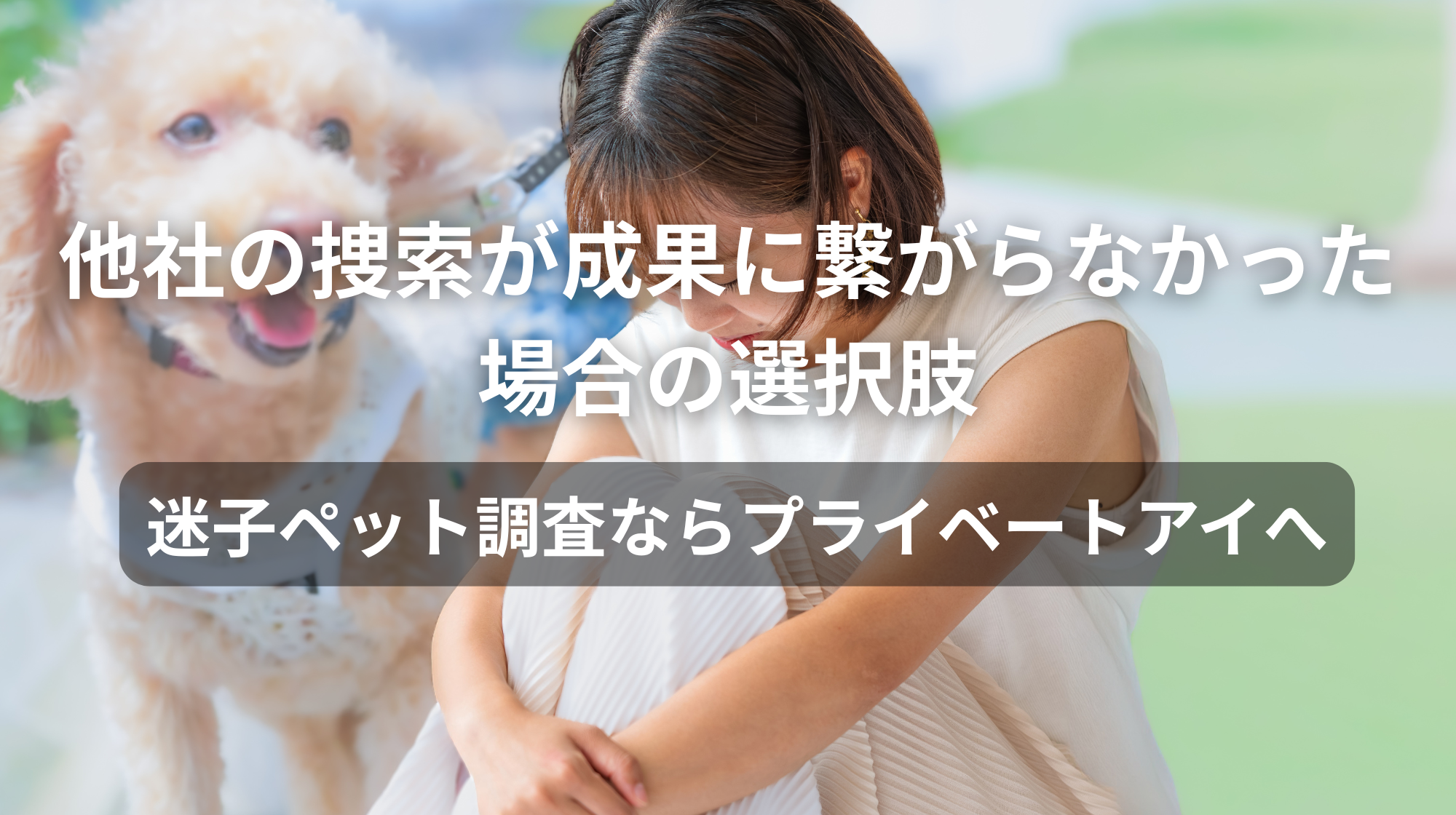 他社での捜索が成果に繋がらなかった場合の選択肢｜迷子ペット調査ならプライベートアイへ