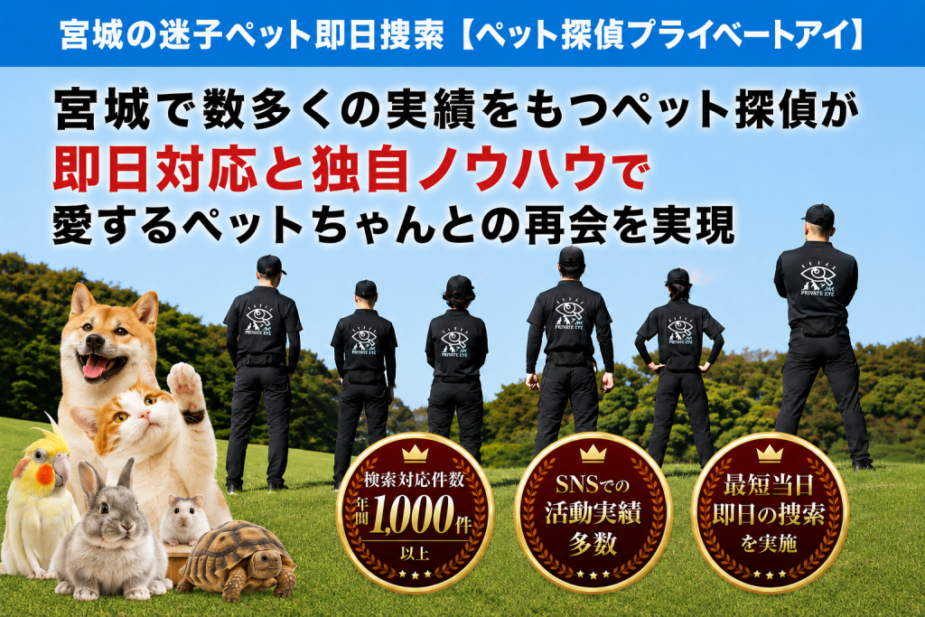 宮城県のペット探偵はプライベートアイへお任せ