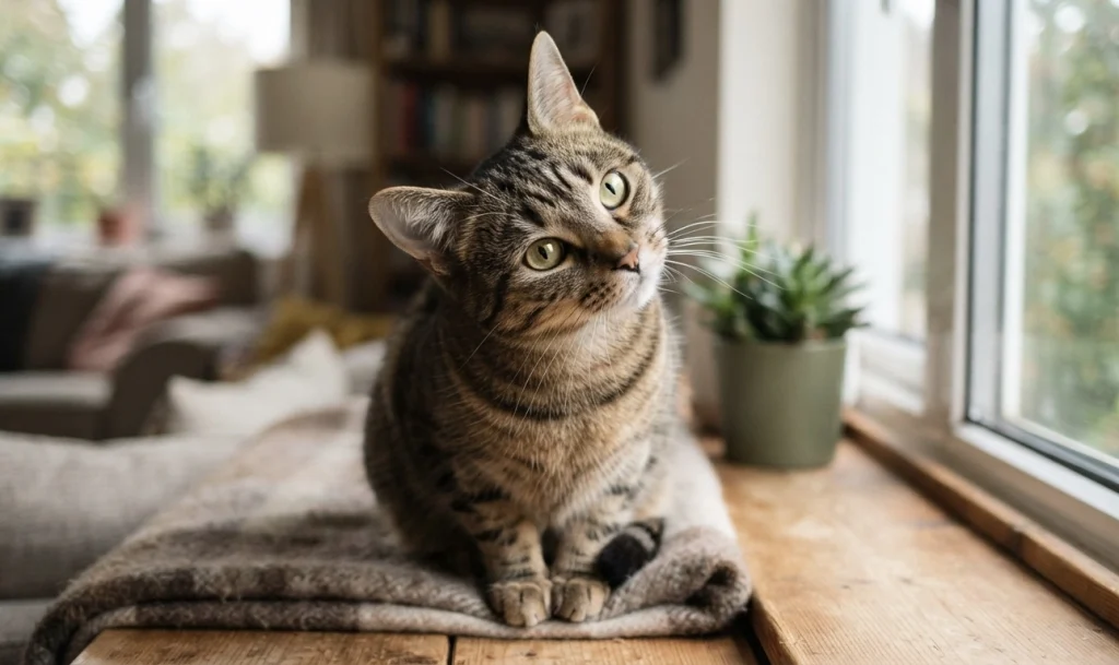猫が首を傾げる様子