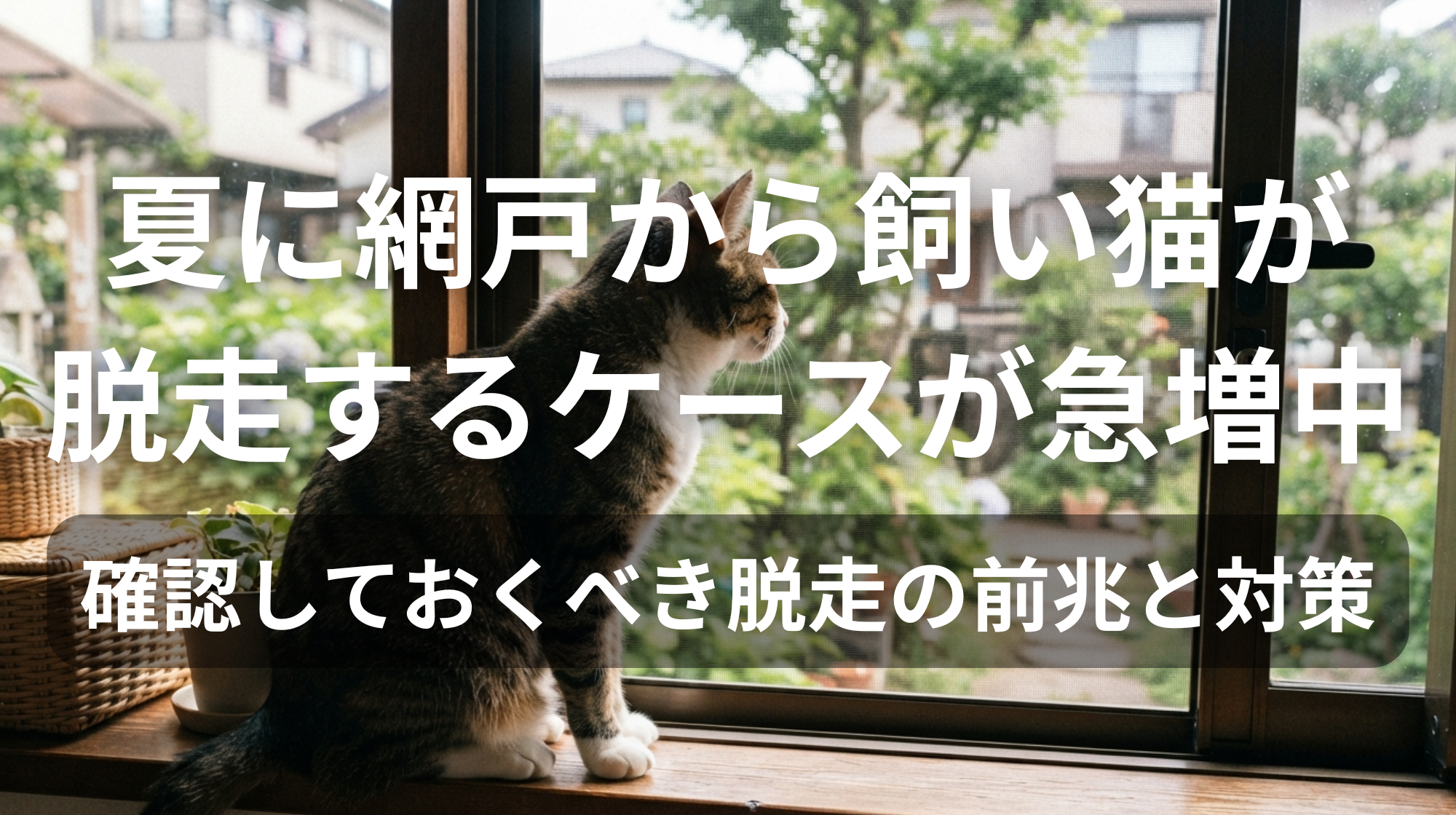 夏に網戸から飼い猫が脱走するケースが急増中｜確認しておくべき脱走の前兆と対策