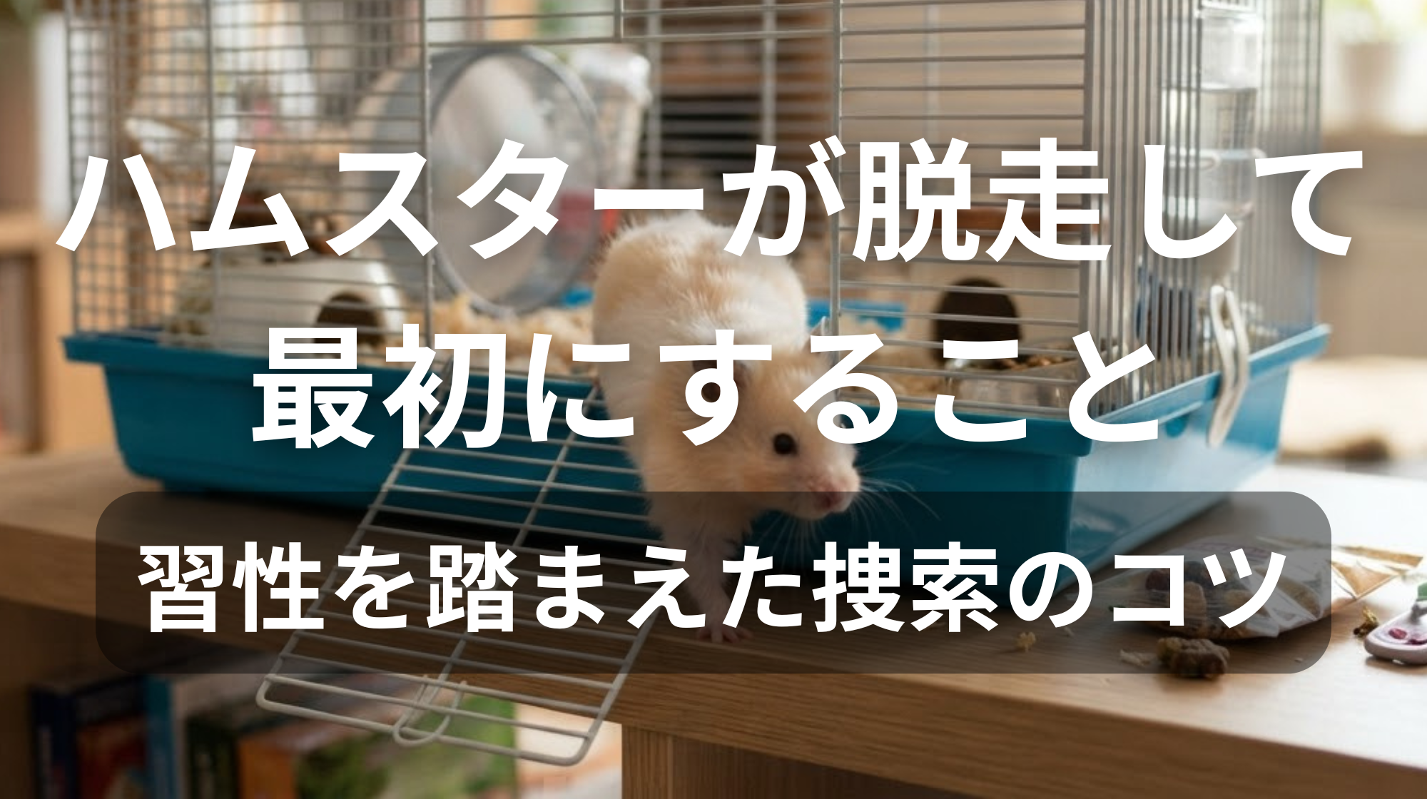 ハムスターが脱走して最初にすること｜習性を踏まえた捜索のコツ